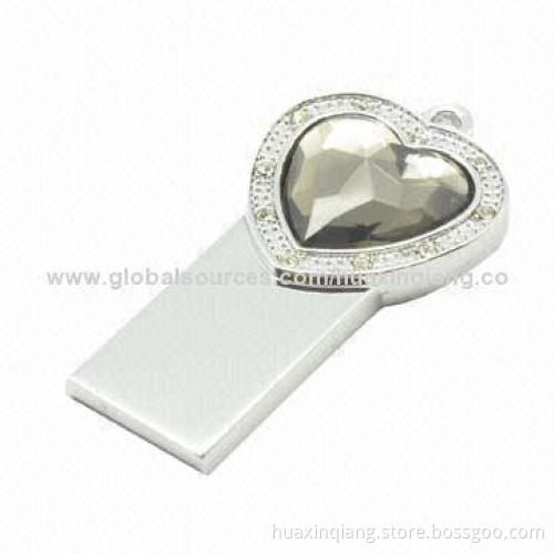 USB Flash Drive with 512MB-32GB Capacity, Jewelry style, CE, RoHS and FCC Marks, 5-year Warranty